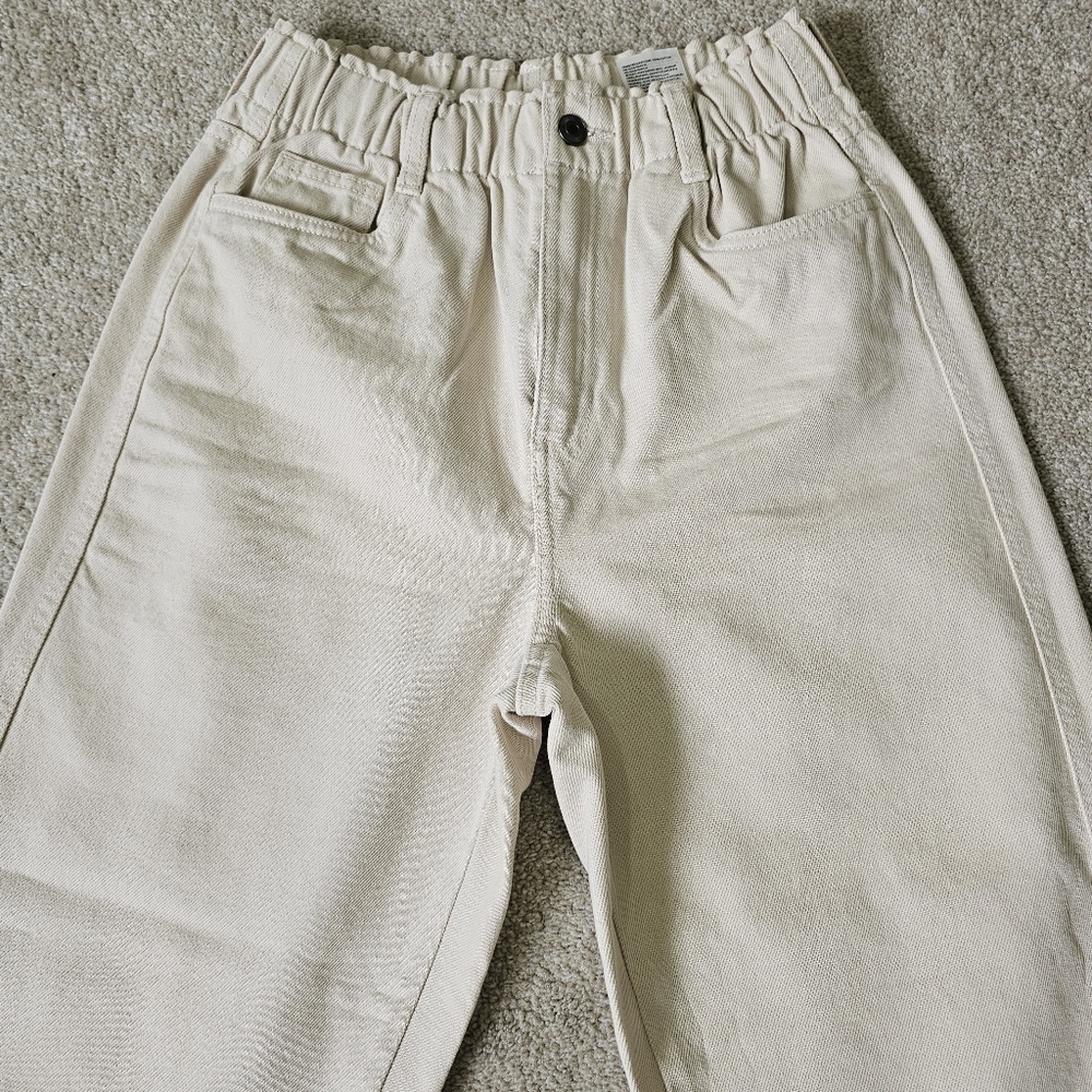 Tapered High Jeans H&M Size 2 Light Beige